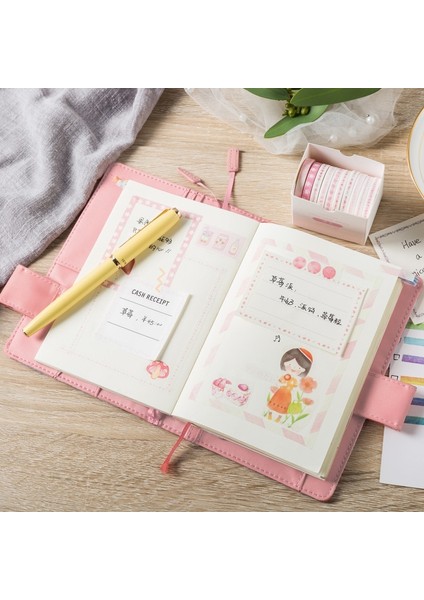 E Stili Ack Maskeleme Washi Bant Seti Vintage Geometrik Sevimli Dekoratif Etiket Sticker Scrapbooking Albümü Planlayıcısı Günlüğü Dergisi (Yurt Dışından)