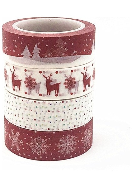 J Tarzı Dekoratif Noel ve Cadılar Bayramı Washi Bant Seti Pirinç Kağıdı Dıy Scrapbooking Yapışkanlı Maskeleme Bandı 1.5cm * 10M Kırtasiye (Yurt Dışından) indirimleri