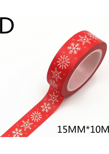 D Stili Dekoratif Noel ve Cadılar Bayramı Washi Bant Seti Pirinç Kağıdı Dıy Scrapbooking Yapışkanlı Maskeleme Bandı 1.5cm * 10M Kırtasiye (Yurt Dışından)