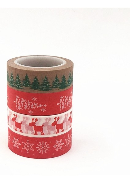 D Stili Dekoratif Noel ve Cadılar Bayramı Washi Bant Seti Pirinç Kağıdı Dıy Scrapbooking Yapışkanlı Maskeleme Bandı 1.5cm * 10M Kırtasiye (Yurt Dışından) fırsatları