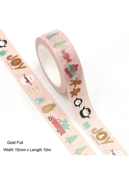 G233 Stili 2021 Yeni M Merry Christmas Kar Kardan Adam Geyik Ağacı Dekoratif Washi Bant Dıy Scrapbooking Maskeleme Bandı Okul Ofis Tedarik (Yurt Dışından)