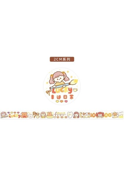 No.12 Tarzı Kawaii Tatlı Depo Serisi Dekoratif Yapışkan Bant Kız Ayı Maskeleme Bandı Diy Scrapbooking Sticker Etiket Japon Kırtasiye (Yurt Dışından)