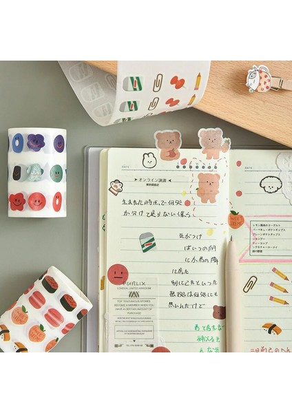 Bir Stil 8 Stil Kawaii Maskeleme Bandı Dekoratif Washi Bant Sevimli Küçük Çıkartmalar Günlüğü Defter Scrapbooking Kırtasiye Okul Ofisi (Yurt Dışından) modelleri