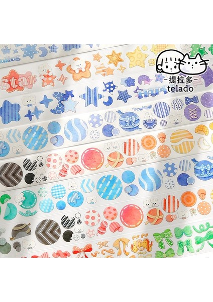 Washi Kağıt A Stili Sevimli Yay Şerit Yıldız Maskeleme Washi Bant Dekoratif Yapışkan Bant Diy Scrapbooking Sticker Etiket Kırtasiye Dergisi Planlayıcısı (Yurt Dışından) indirimleri