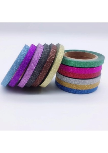 B Tarzı 6pcslot Glitter Washi Bant Seti Japon Kırtasiye Scrapbooking Dekoratif Bantlar Yapışkan Bant Kawai Adesiva Decorativa (Yurt Dışından) indirimleri