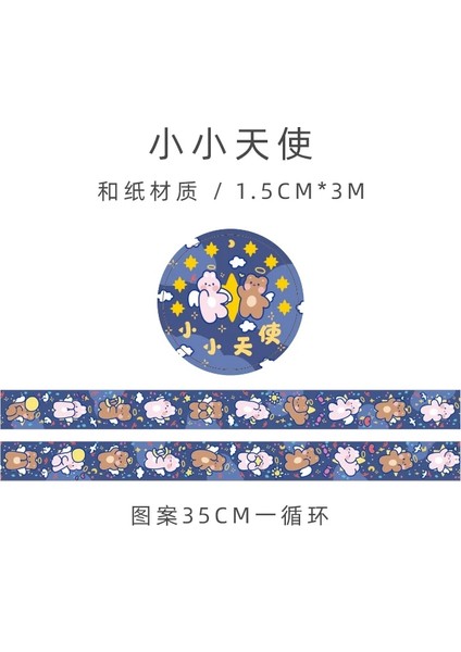 1-F Stili Kawaii Karikatür Washi Bant Sevimli Ayı Tavşan Için Dekoratif Etiket Scrapbooking Günlüğü Kitap Albümü Sanat Zanaat (Yurt Dışından)
