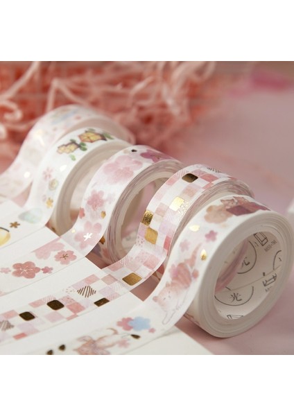 No.11 Stili 1 Adet Altın Pembe Folyo Kağıt Kiraz Washi Bant Seti Japon Scrapbooking Dekoratif Bantlar Fotoğraf Albümü Için Kedi Pençesi Ev Dekorasyon (Yurt Dışından) fiyatları