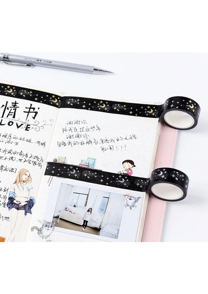 Bir Stil Yaratıcı Yanıp Sönen Altın Folyo Festivaller Kar Taneleri Mehtap Dileğiyle Ağaç Dekoratif Maskeleme Washi Bant Dıy Günlüğü Scrapbooking (Yurt Dışından)