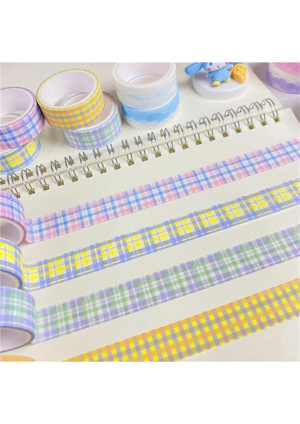 No.2 Tarzı Temel Izgara Yıldız Önemsiz Dergisi Washi Maskeleme Bandı Dekoratif Yapışkan Bant Dıy Scrapbooking Etiket Etiket Sevimli Kore Kırtasiye (Yurt Dışından)