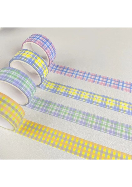 No.2 Tarzı Temel Izgara Yıldız Önemsiz Dergisi Washi Maskeleme Bandı Dekoratif Yapışkan Bant Dıy Scrapbooking Etiket Etiket Sevimli Kore Kırtasiye (Yurt Dışından)