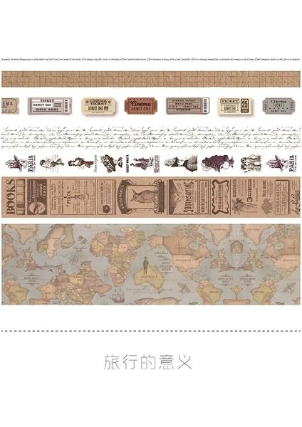 No.1 Tarzı 7 Rollsset Seyahat Serisi Vintage Harita Damgası Avrupa Retro Karakter Dekorasyon Washi Bant Dıy Günlüğü Scrapbooking Maskeleme Bandı (Yurt Dışından)