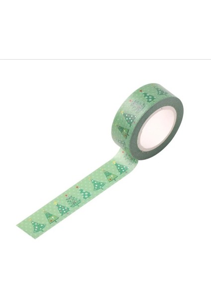 G Tarzı 15MM x Kar Geyiği Noel Ağacı Dekoratif Washi Bant Dıy Scrapbooking Maskeleme Bandı Okul Ofis Tedarik (Yurt Dışından)