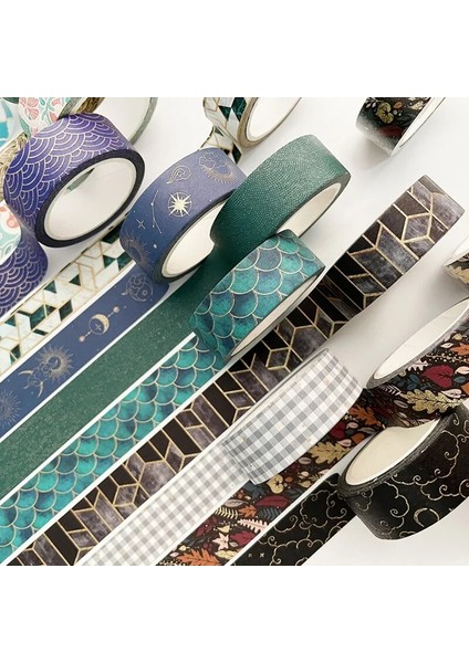 No.4 Tarzı 1.5CMX7M Vintage Siyah Altın Folyo Washi Bant Dekoratif Karalama Defteri Dergisi Planlayıcısı Maskeleme Bandı Zanaat Çıkartmalar Kırtasiye (Yurt Dışından) fiyatları