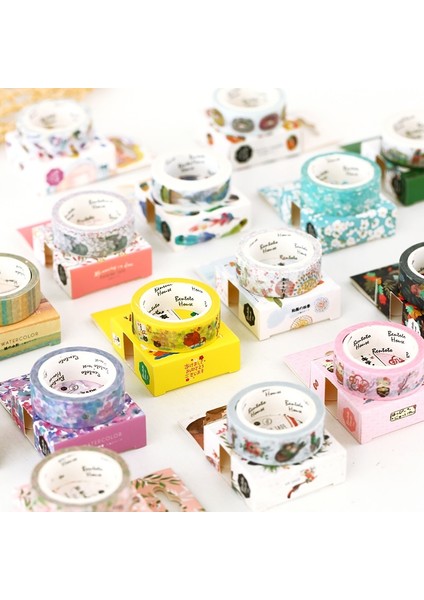 Y Tarzı Donut Sakura Tüy Dekoratif Washi Bant Yapışkan Bant Dıy Scrapbooking Etiket Etiket Maskeleme Bandı (Yurt Dışından)