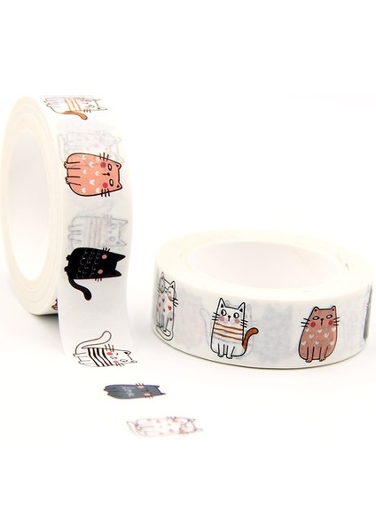A364 Stili 2021 Yeni M Kedi Küçük Kalpli Kedi Paws Kedi Dikişsiz Dekoratif Washi Bant Scrapbooking Maskeleme Bandı Okul Ofis Tedarik (Yurt Dışından)