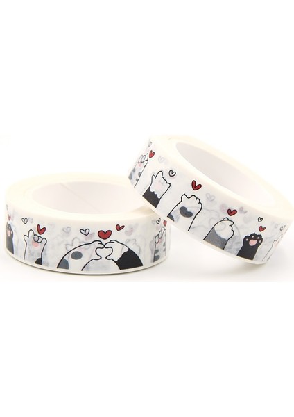 A364 Stili 2021 Yeni M Kedi Küçük Kalpli Kedi Paws Kedi Dikişsiz Dekoratif Washi Bant Scrapbooking Maskeleme Bandı Okul Ofis Tedarik (Yurt Dışından) modelleri