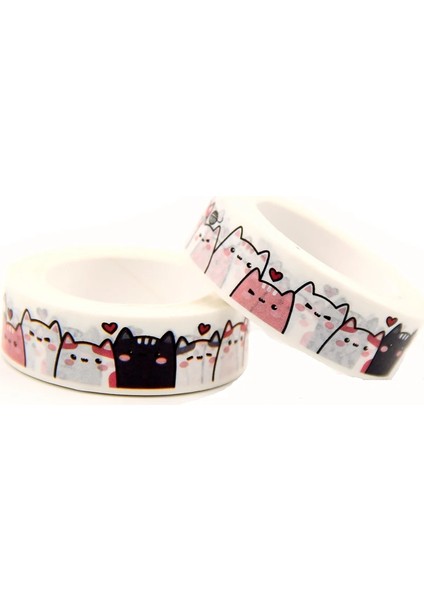 A364 Stili 2021 Yeni M Kedi Küçük Kalpli Kedi Paws Kedi Dikişsiz Dekoratif Washi Bant Scrapbooking Maskeleme Bandı Okul Ofis Tedarik (Yurt Dışından) fırsatları