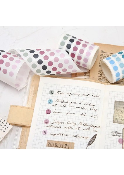 1-H Tarzı 1 Rulo Washi Kağıt Yumuşak Pastel Renkli Yapışkan Noktalar Scrapbooking Sanat Için Maskeleme Bandı Dıy Günlüğü Işareti Planlayıcısı Zarf Sızdırmazlık (Yurt Dışından) indirimleri