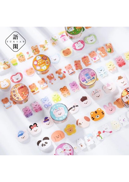 Bifeng Shop G Tarzı Hayvanlar Kalp Kek Nokta Washi Bantlar Kawaii Yazma Washi Bant Daire Çıkartmalar Diy Dekoratif Günlük Planlayıcısı Scrapbooking (Yurt Dışından)