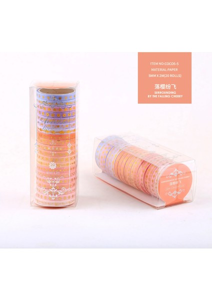 No.1 Tarzı Washi Bant Seti Altın Varak Dekoratif Yapışkan Bant Scrapbooking Şeritler Günlüğü Dekorasyon Kawaii Kırtasiye Maskeleme Bandı (Yurt Dışından)