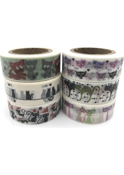NO.1615 Tarzı S Beden 1.5 cm * 10 M Yortusu Kedi Washi Bant Cadılar Bayramı E Kedi Maskeleme Yapışkan Bant Kawaii Kırtasiye (Yurt Dışından)