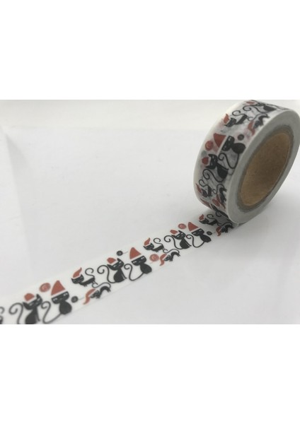 NO.1615 Tarzı S Beden 1.5 cm * 10 M Yortusu Kedi Washi Bant Cadılar Bayramı E Kedi Maskeleme Yapışkan Bant Kawaii Kırtasiye (Yurt Dışından)