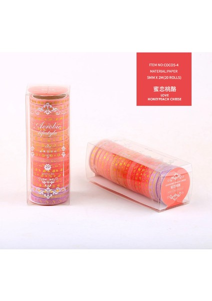 No.2 Tarzı Washi Bant Seti Altın Varak Dekoratif Yapışkan Bant Scrapbooking Şeritler Günlüğü Dekorasyon Kawaii Kırtasiye Maskeleme Bandı (Yurt Dışından)