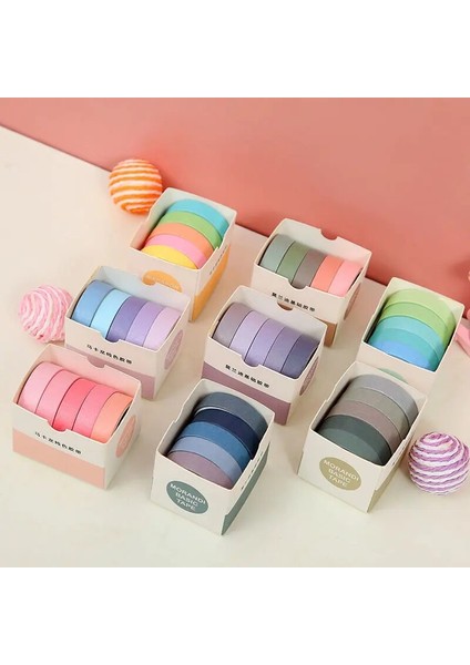 NO.733 Stili Yeni Şeker Düz Renk Washi Bant Seti Dekoratif Mini Maskeleme Bandı Scrapbooking Yapışkan Bant Okul Kırtasiye Malzemeleri (Yurt Dışından) modelleri