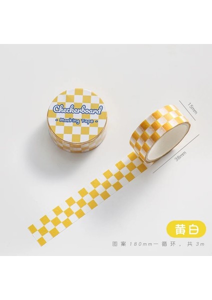 B Tarzı Dama Tahtası Serisi Maskeleme Washi Bant Eski Siyah Beyaz Izgara Dekoratif Yapışkan Bant Diy Scrapbooking Ins Etiket Etiketi (Yurt Dışından)