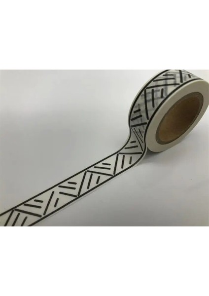 NO.2252 Stili S Beden Japon Jiataihe Washi Bant Siyah Dekoratif Çizgili, Bant Karalama Defteri Kağıt Maskeleme Etiket Seti Fotoğraf Albümü Washi Bant Seti (Yurt Dışından)