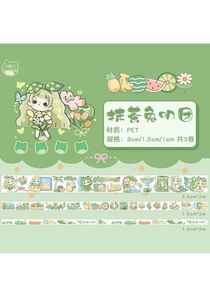 C Stili Kutu Sevimli Çilek Ayı Kız Maskeleme Washi Bant Dekoratif Pvc Yapışkan Bant Diy Scrapbooking Sticker Etiket Kırtasiye (Yurt Dışından)