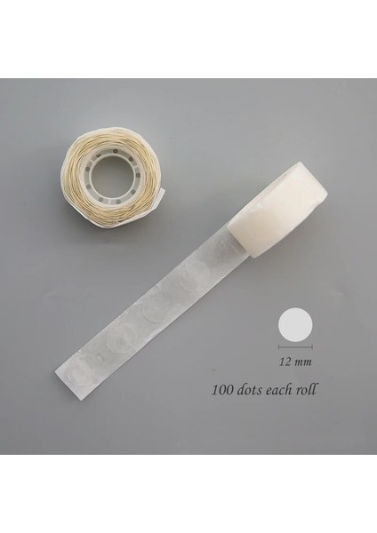12 mm Tarzı Tutkal Noktası Şeffaf Balon Çıkarılabilir Yapışkan Noktalar Çift Taraflı Tutkal Bant Noktaları (Yurt Dışından)