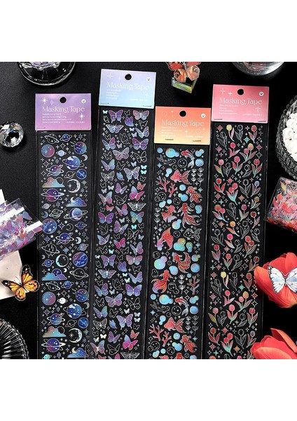 C Stili 60 mm * Kelebek Gezegen Uzun Çiçek Balık Maskeleme Washi Bant Dekoratif Yapışkan Bant Decora Diy Scrapbooking Sticker Etiket (Yurt Dışından) fiyatları