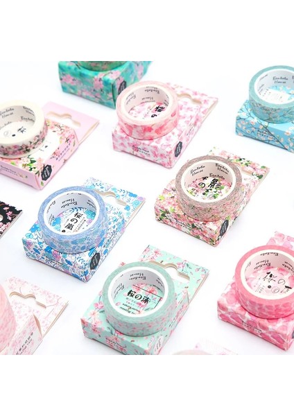 G Tarzı 7 Metre Uzun Taze Sakura Maskeleme Bandı Albümü Scrapbooking Dekor Washi Bant Okul Tedarik Kırtasiye Çubuk Etiket (Yurt Dışından)