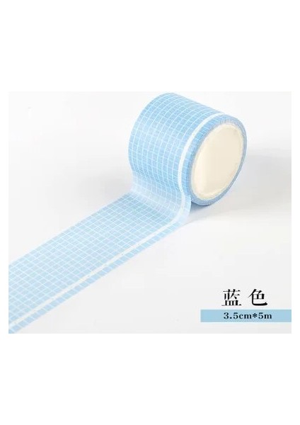 B Tarzı Renkli Izgara Serisi Washi Bant Yapışkan Bant Dıy Scrapbooking Sticker Etiket Maskeleme Bandı Öğrenci Kırtasiye Hediye (Yurt Dışından)