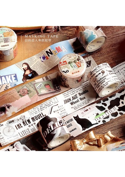 Gelinmiwu Tarzı Lot Dekoratif Yapışkan Bantlar Vintage Kolaj Dekoratif Scrapbooking Kendi Başına Yap Kağıdı Japon Çıkartmaları (Yurt Dışından)