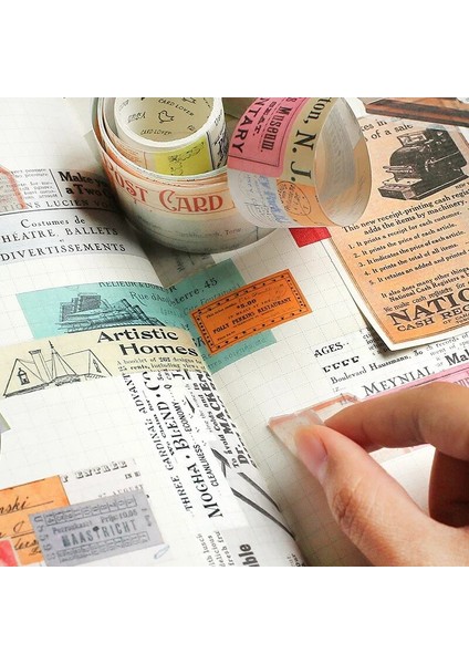 Gelinmiwu Tarzı Lot Dekoratif Yapışkan Bantlar Vintage Kolaj Dekoratif Scrapbooking Kendi Başına Yap Kağıdı Japon Çıkartmaları (Yurt Dışından)