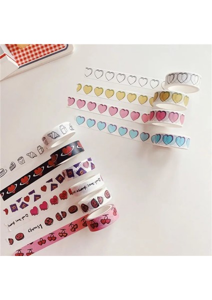 15MMX5M G Stili Ins Sıcak Satış Aşk Kek Desen Washi Bant El Hesabı Etiket Sızdırmazlık Etiketi Dekorasyon Kağıdı Maskeleme Bandı Kırtasiye (Yurt Dışından) fiyatları