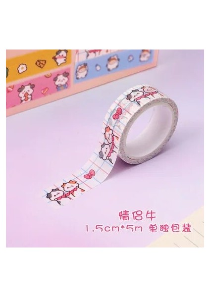 No.3 Tarzı Ute Buzağı Washi Bant Kawaii Maskeleme Karikatürler Renkli Bant Dekoratif Yapışkan Bant Sticker Karalama Defteri Günlüğü Kırtasiye (Yurt Dışından)