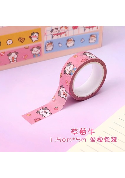No.3 Tarzı Ute Buzağı Washi Bant Kawaii Maskeleme Karikatürler Renkli Bant Dekoratif Yapışkan Bant Sticker Karalama Defteri Günlüğü Kırtasiye (Yurt Dışından)