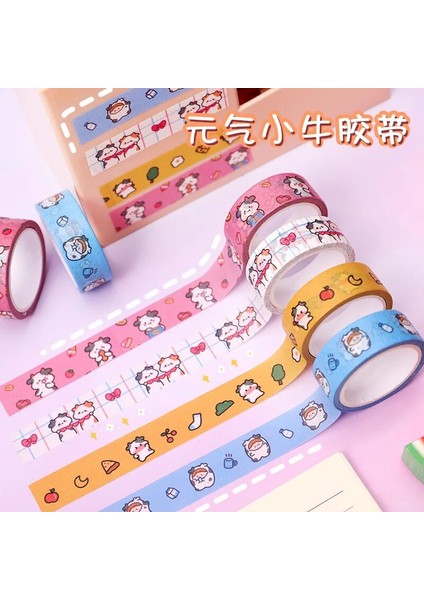No.3 Tarzı Ute Buzağı Washi Bant Kawaii Maskeleme Karikatürler Renkli Bant Dekoratif Yapışkan Bant Sticker Karalama Defteri Günlüğü Kırtasiye (Yurt Dışından)