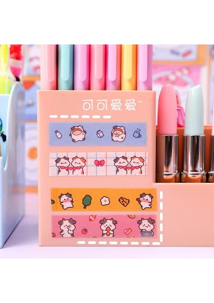 No.3 Tarzı Ute Buzağı Washi Bant Kawaii Maskeleme Karikatürler Renkli Bant Dekoratif Yapışkan Bant Sticker Karalama Defteri Günlüğü Kırtasiye (Yurt Dışından)