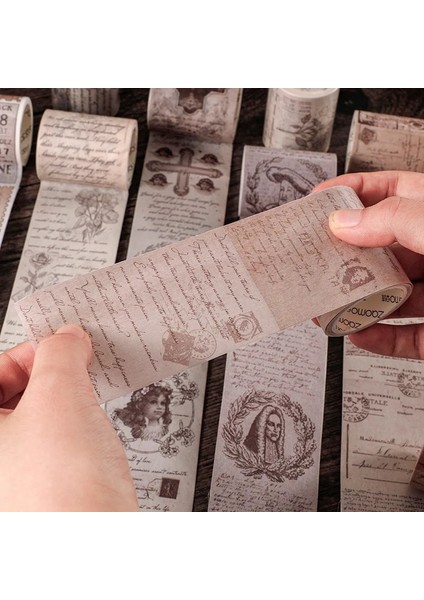 D Stili 5 cm Genişliğinde Vintage Şiirler Bilet Mektupları Bitkiler Maskeleme Washi Bant Dekoratif Yapışkan Bant Decora Diy Scrapbooking Sticker Etiket (Yurt Dışından) fiyatları
