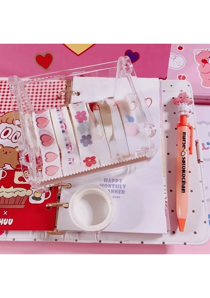 15MM x 5m A Stili Ins Sıcak Bulutlar Gülümseme Ayı ve Kağıt Yapışkan Bant Aşk Çiçek Kawaii Kore Washi Bant El Hesabı Dekoratif Bant Kırtasiye (Yurt Dışından)