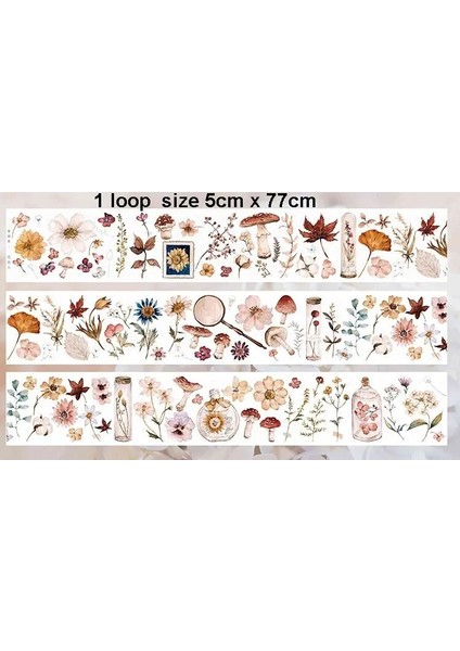 5 x 77CM Tarzı Mat Pet Örneği 1 Döngü Çil Çay Günlüğü Washi Bant Çiçek Ticareti Bahar Herald Çim Atlas Ono Pet (Yurt Dışından)