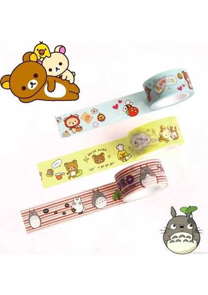 Moda Iterms Stili 20MM Sevimli Washi Bant Japon Totoro Rilakkuma Dekoratif Bant Çiçekler Sumikko Gurarapbooking Kawaii Izgara Yapışkan Bant (Yurt Dışından)