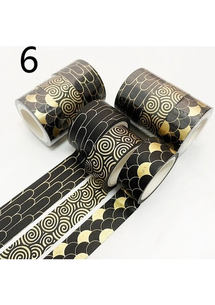 No.6 Tarzı 3 Rollsset Altın Folyo Washi Bant Eski Maskeleme Bandı Çıkartmalar Için Dekoratif Yapışkan Bant Scrapbooking Dergisi Sanat ve El Sanatları (Yurt Dışından)