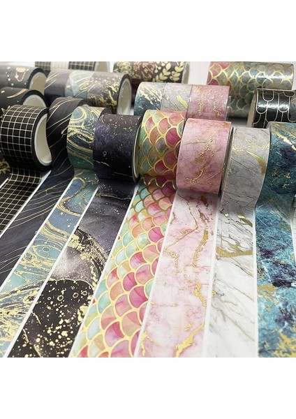 No.6 Tarzı 3 Rollsset Altın Folyo Washi Bant Eski Maskeleme Bandı Çıkartmalar Için Dekoratif Yapışkan Bant Scrapbooking Dergisi Sanat ve El Sanatları (Yurt Dışından)