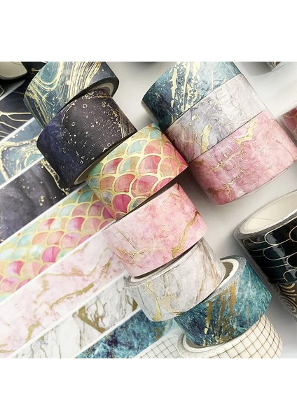 No.6 Tarzı 3 Rollsset Altın Folyo Washi Bant Eski Maskeleme Bandı Çıkartmalar Için Dekoratif Yapışkan Bant Scrapbooking Dergisi Sanat ve El Sanatları (Yurt Dışından)