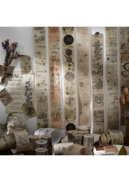 F Stili Journamm 5cm * 3m Vintage Washi Bantlar Scrapbooking Malzemeleri Önemsiz Dergi Yapışkanlı Dıy Albümü Okul Kırtasiye Dekoratif Bantlar (Yurt Dışından) fırsatları